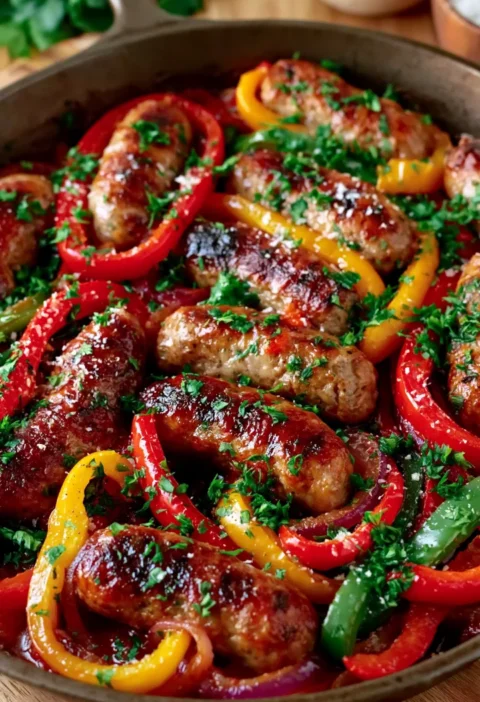 Easy One-Pan Lazy Sausage and Peppers Skillet