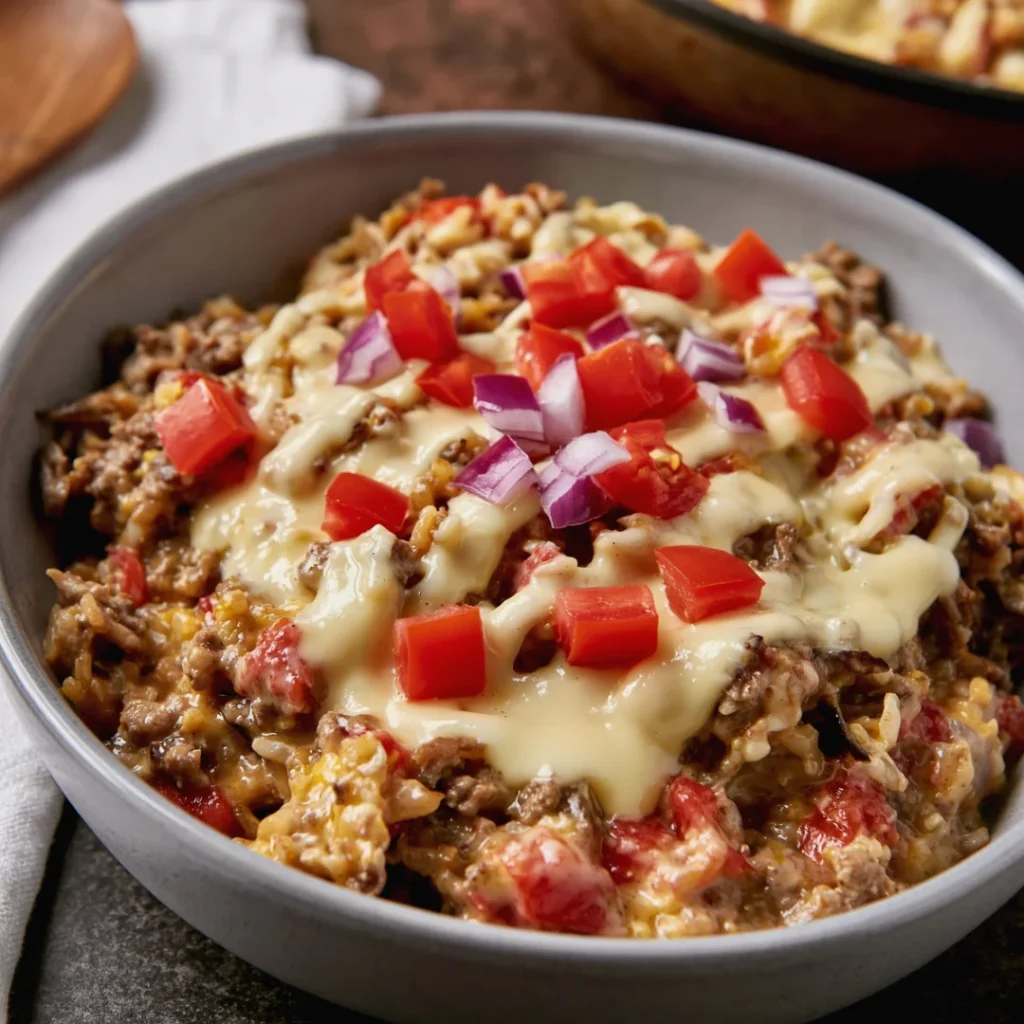 Easy Queso Taco Rice
