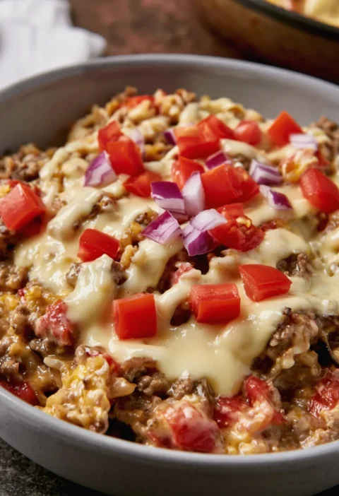 Easy Queso Taco Rice