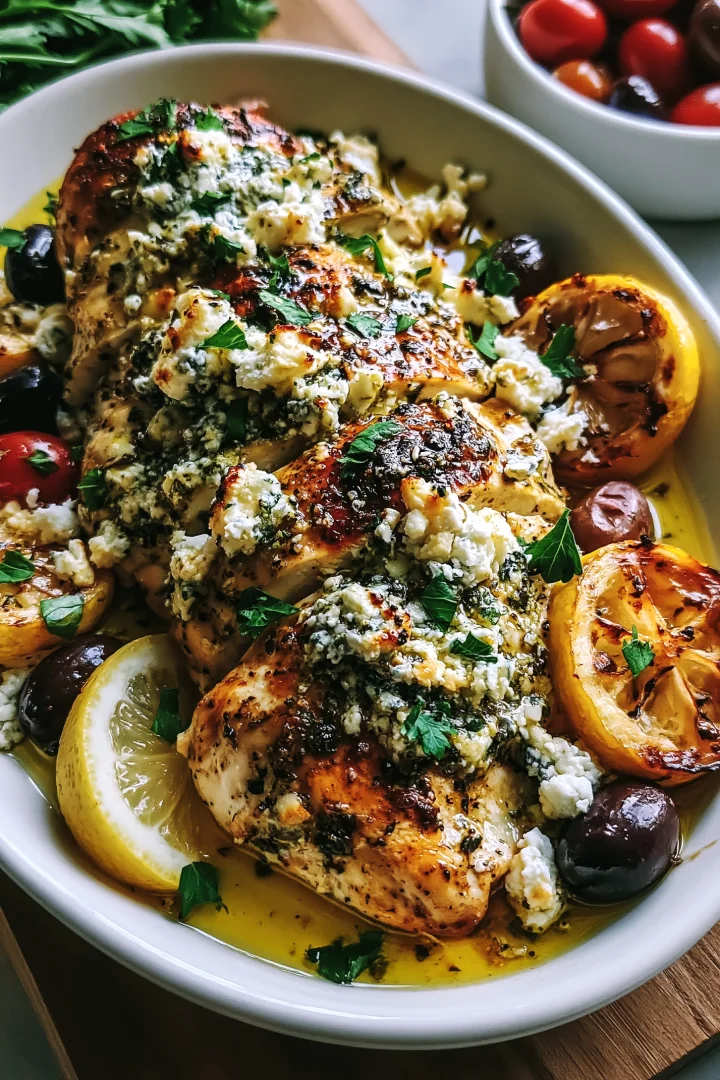 Greek Chicken with Lemon and Feta