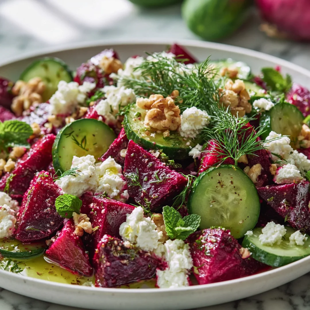 Refreshing Cucumber Beet Salad with Zesty Vinaigrette