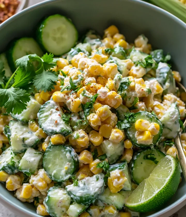 Savory Street Corn Creamy Cucumber Salad