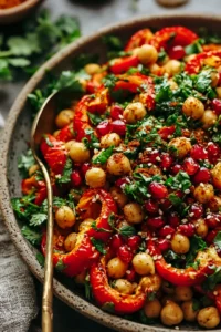 Zesty Roasted Red Pepper & Chickpea Salad with Smoked Paprika