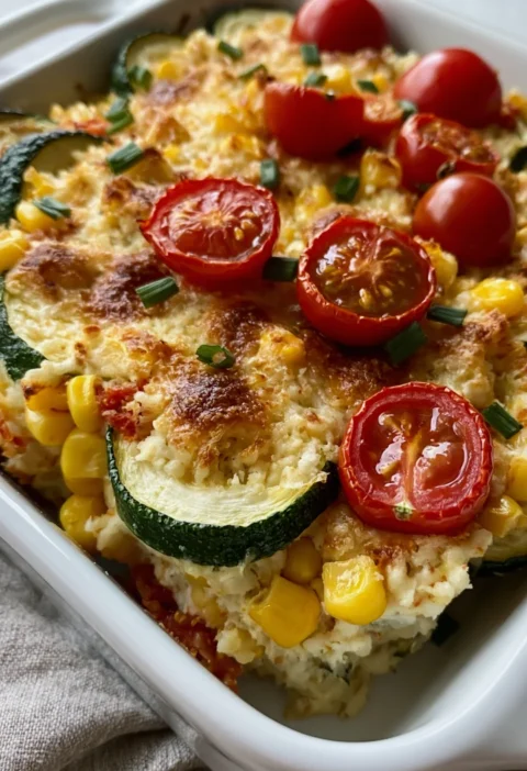 Zucchini Corn Tomato Bake