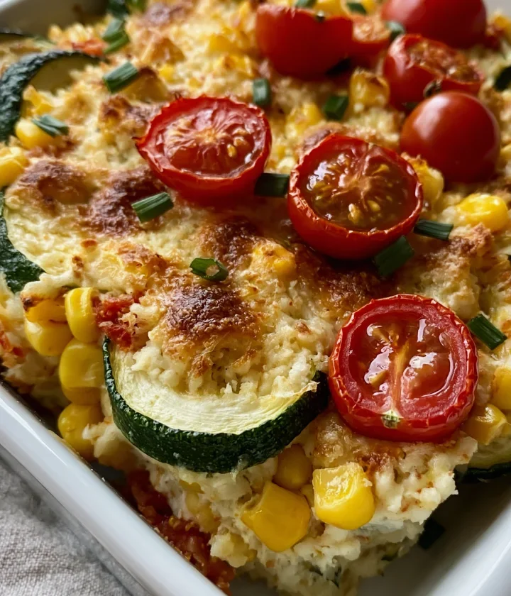 Zucchini Corn Tomato Bake