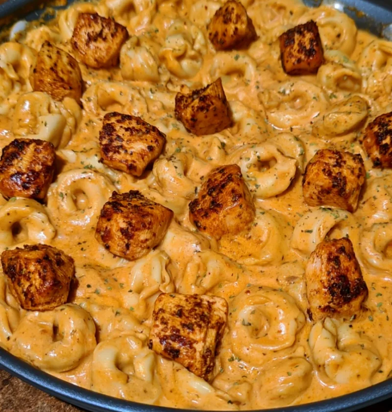 Cajun Chicken Tortellini with Velveeta Garlic Cream Sauce