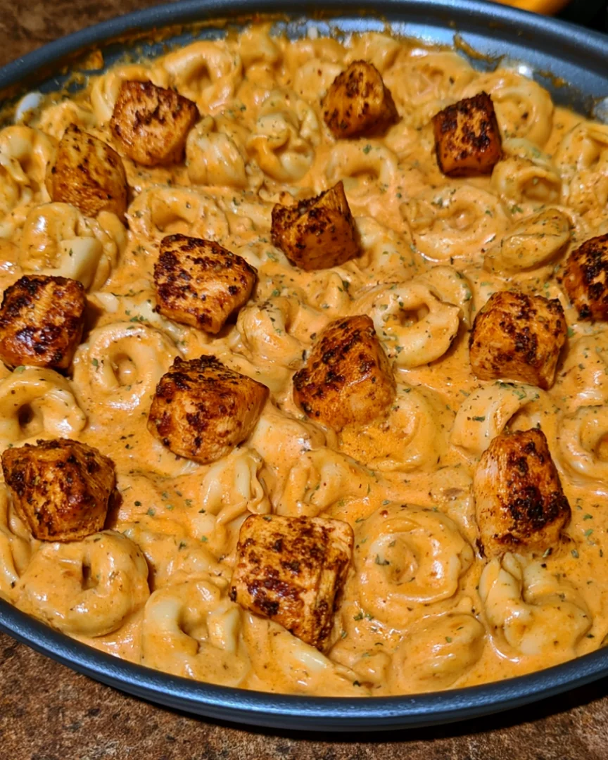 Cajun Chicken Tortellini with Velveeta Garlic Cream Sauce