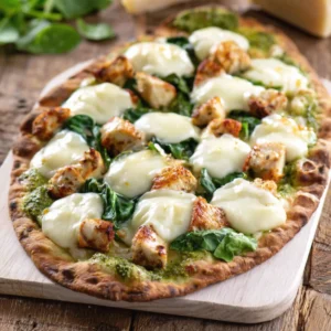 Chicken Garlic Scape Pesto Pizza