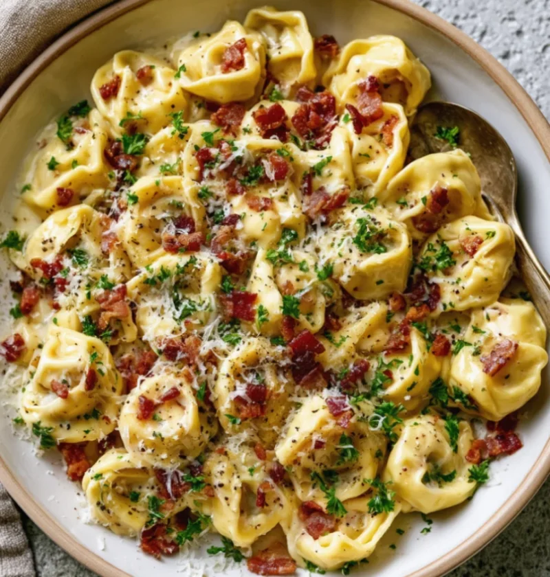 Delicious Beef Tortellini Carbonara