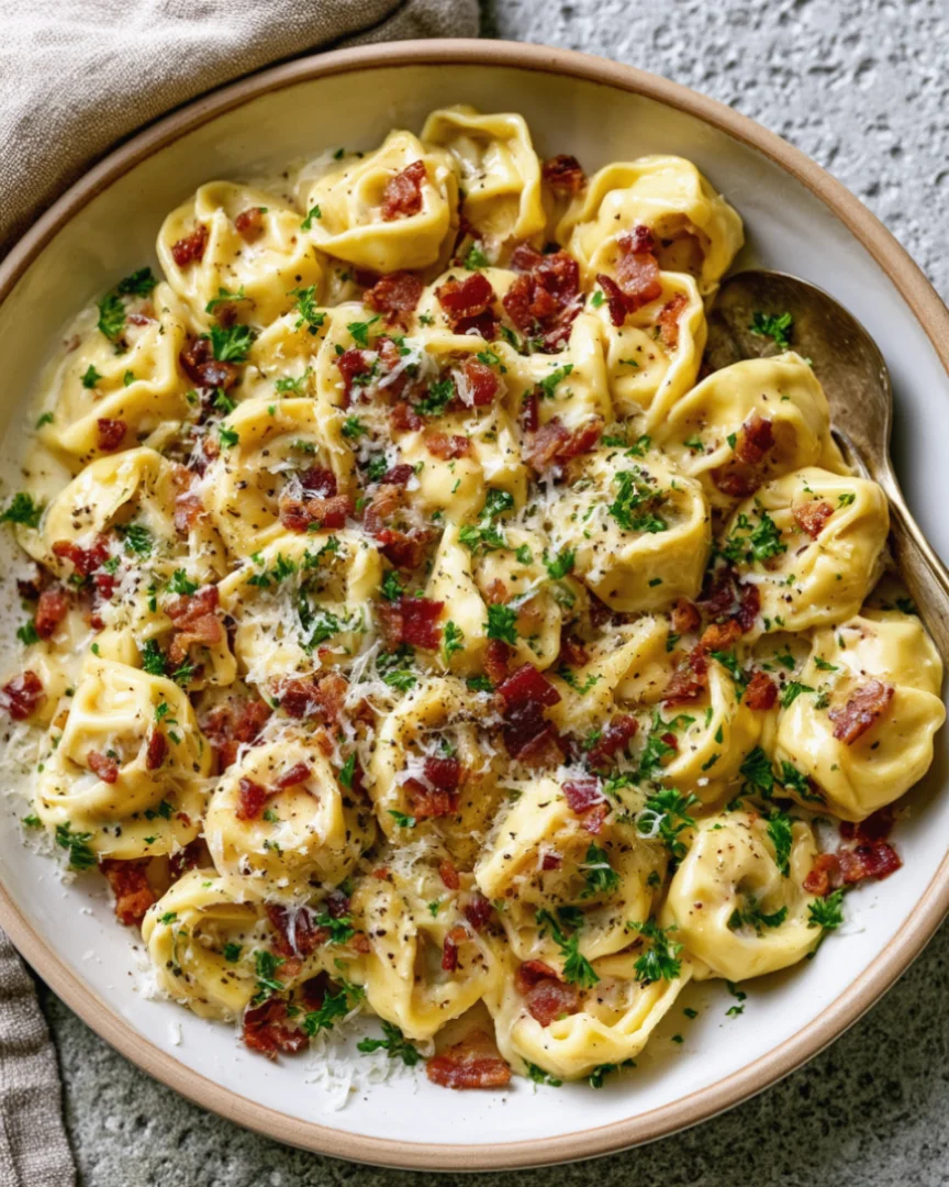 Delicious Beef Tortellini Carbonara