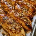 Creamy Garlic Shrimp Topped Steak with Herb Sauce