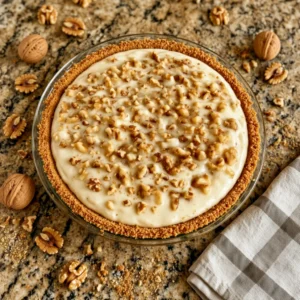 Grandma’s Old-Fashioned Walnut Cream Pie with Graham Cracker Crust
