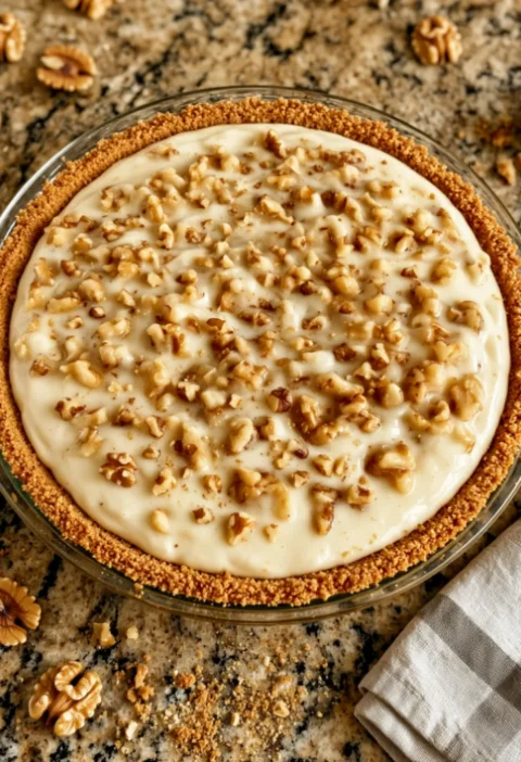 Grandma’s Old-Fashioned Walnut Cream Pie with Graham Cracker Crust