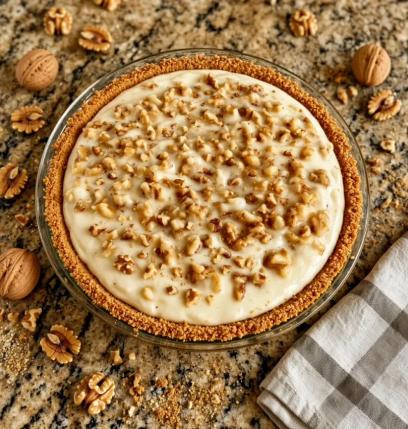 Grandma’s Old-Fashioned Walnut Cream Pie with Graham Cracker Crust