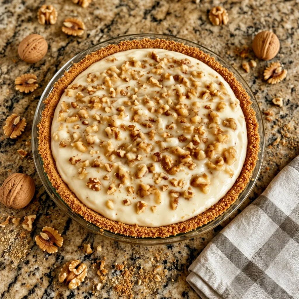 Grandma’s Old-Fashioned Walnut Cream Pie with Graham Cracker Crust