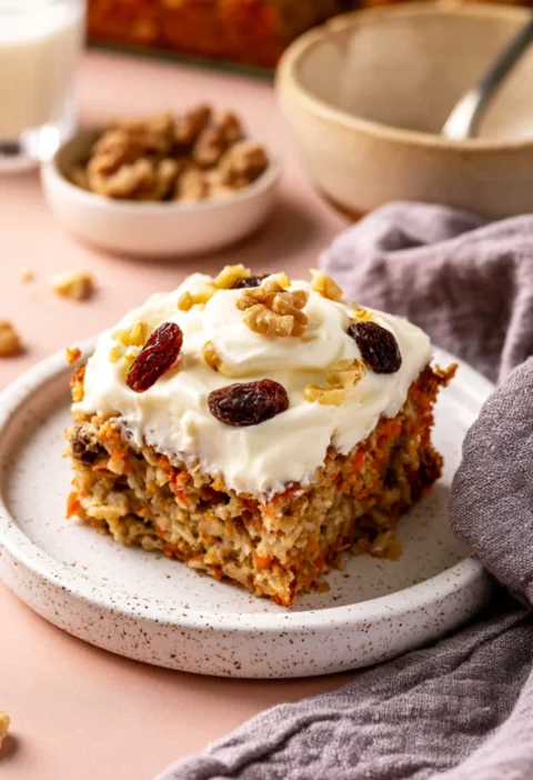 high-protein carrot cake baked oats