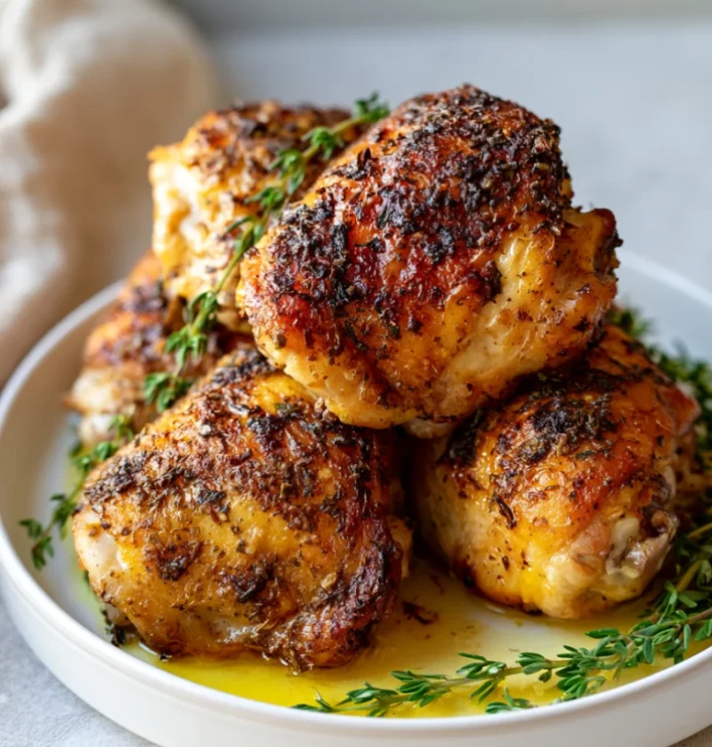 Juicy Oven Baked Chicken Thighs