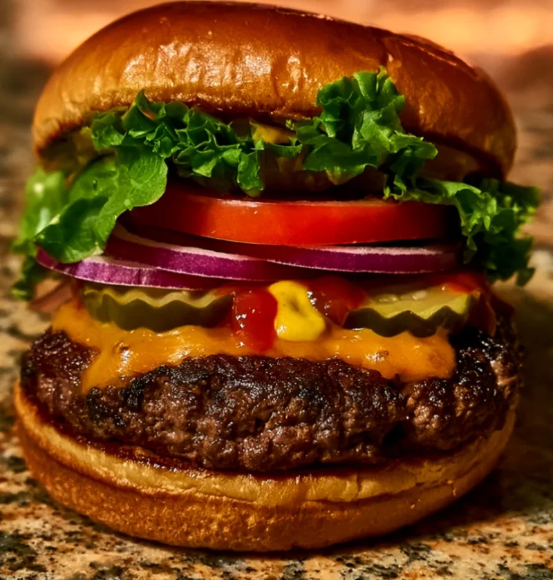 perfectly grilled cheeseburger