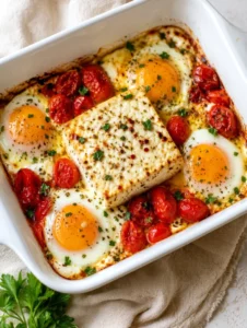 Baked Feta Eggs – Creamy and Delicious