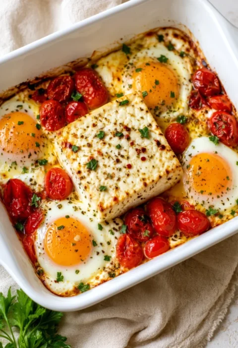 Baked Feta Eggs