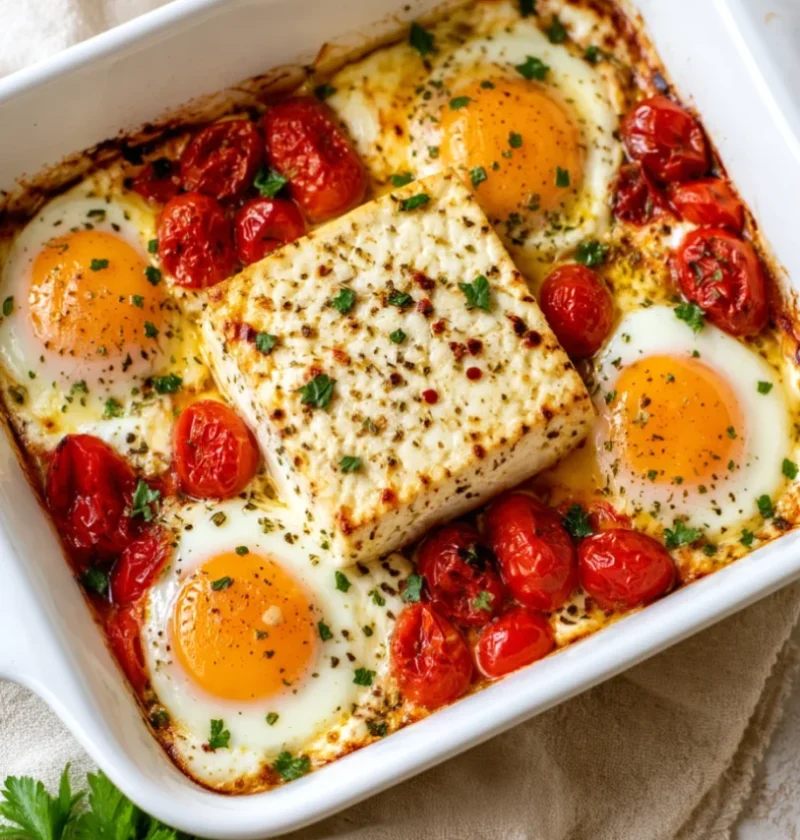 Baked Feta Eggs
