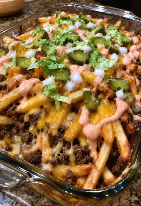 Cheeseburger French Fry Bake