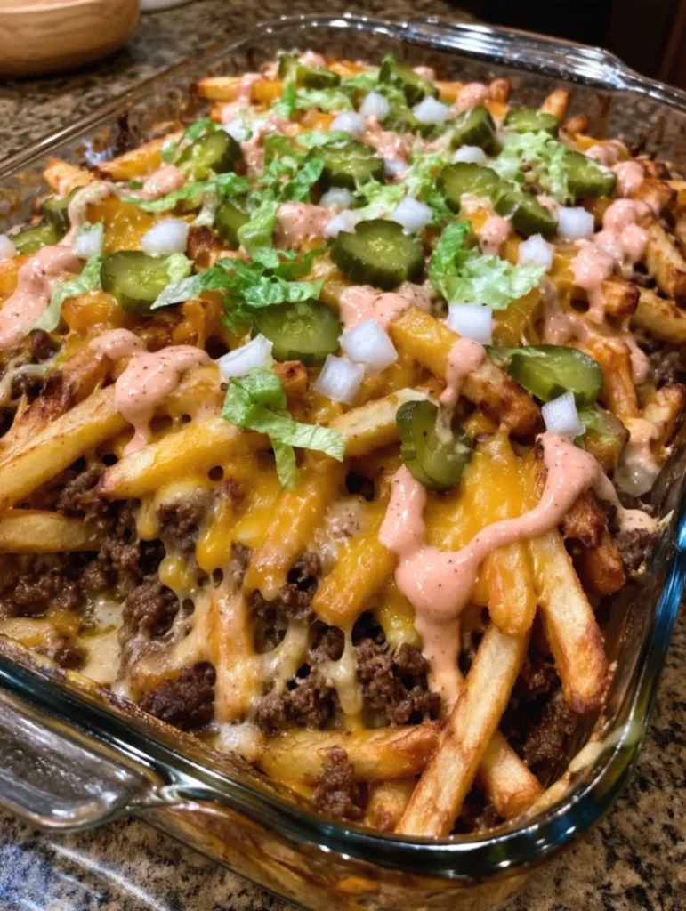 Cheeseburger French Fry Bake