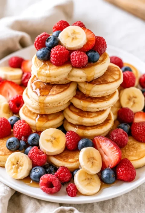 Soft Mini Banana Pancakes