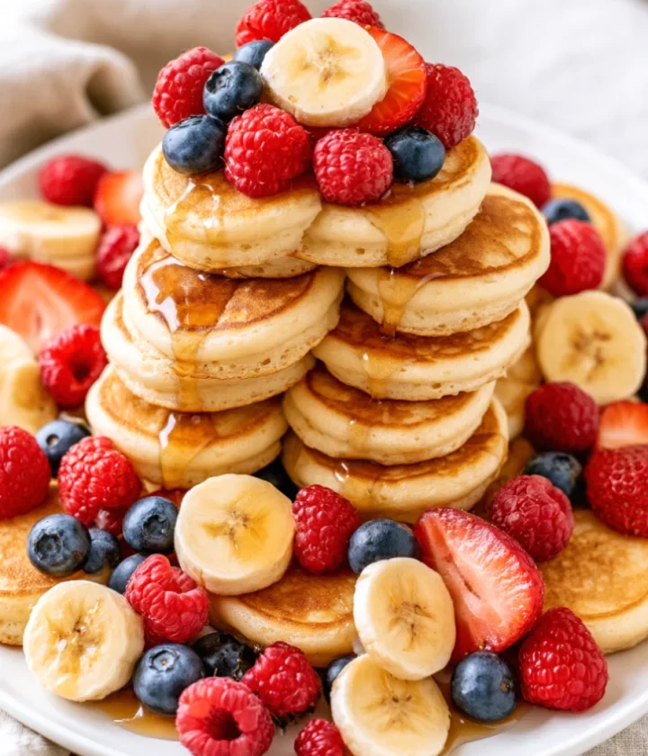 Soft Mini Banana Pancakes